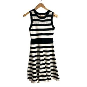 Milly dress small striped fit‎ & flare knit stretch perforated small